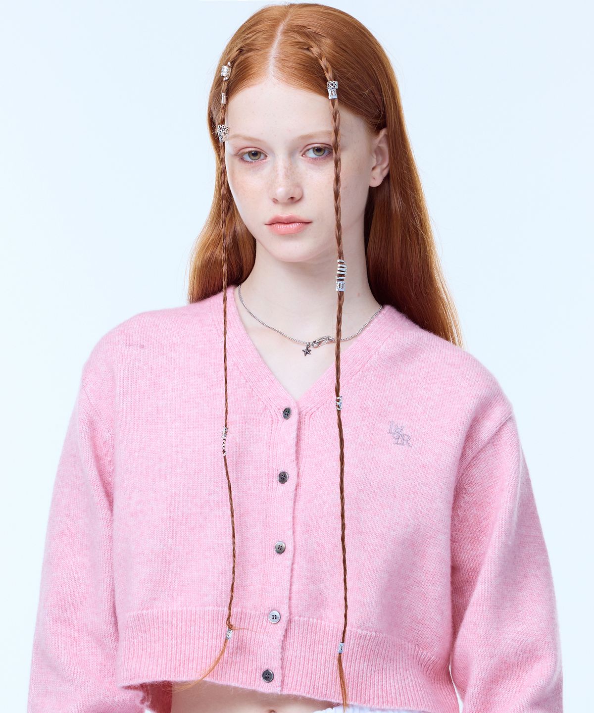 러브이즈트루(LUVISTRUE) IN CROP KNIT CARDIGAN(PINK)