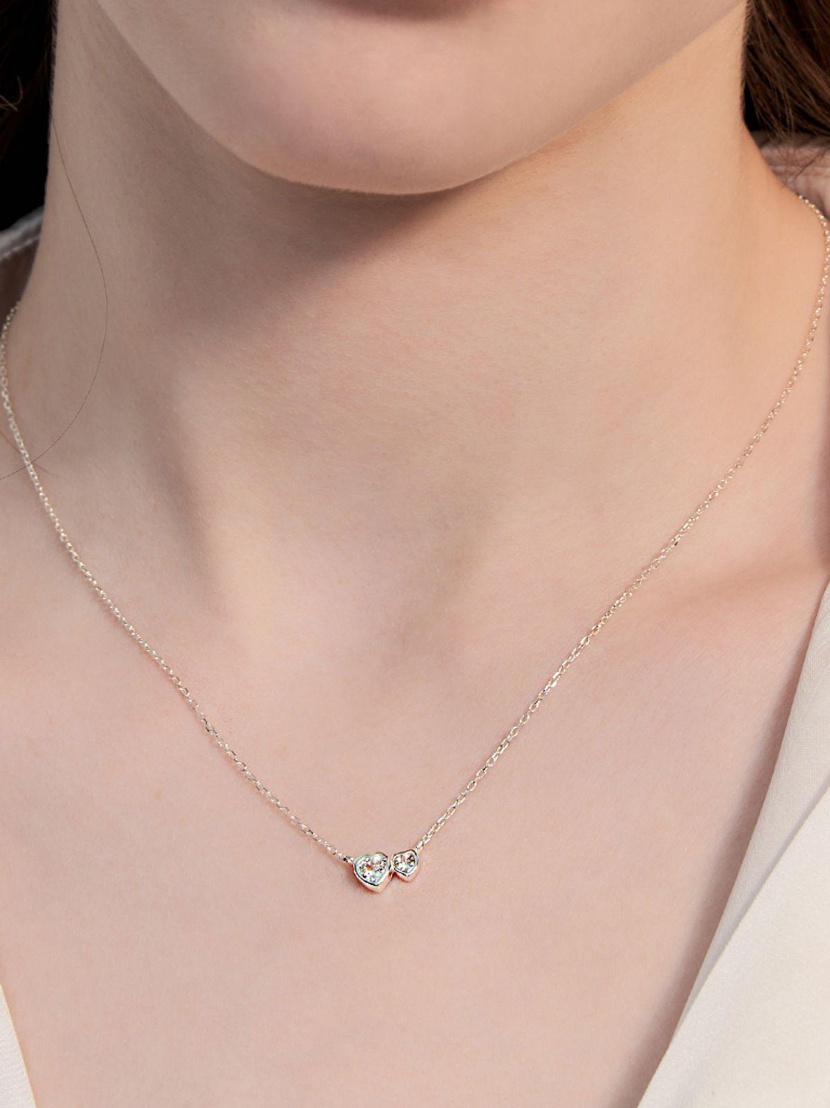 헤이(HEI) twin heart necklace