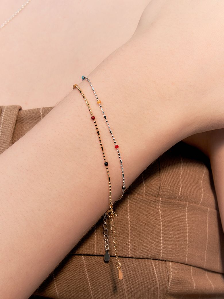 colorful bean chain bracelet
