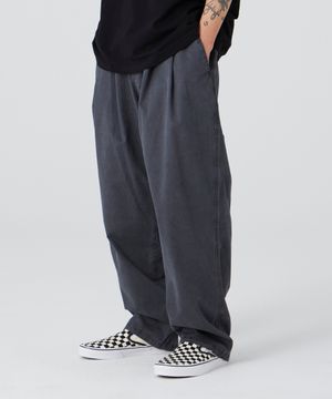 투턱 워시드 와이드 코튼 팬츠 차콜