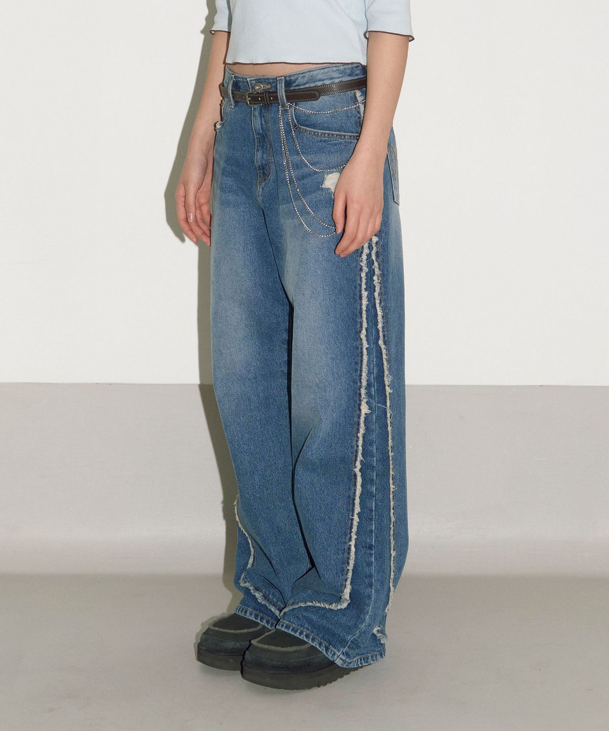 헤레틱(HERETIC) WAVE DENIM PANTS / blue