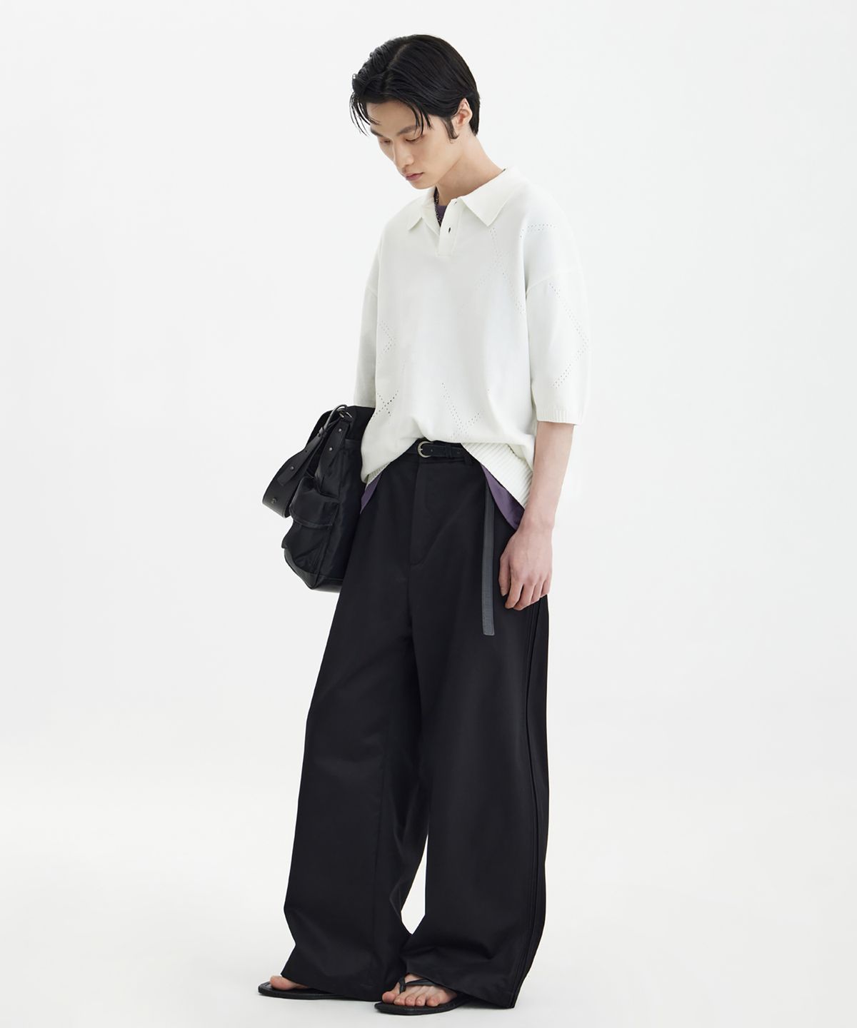 유스(YOUTH) H/S Knit Collar T-Shirt - White