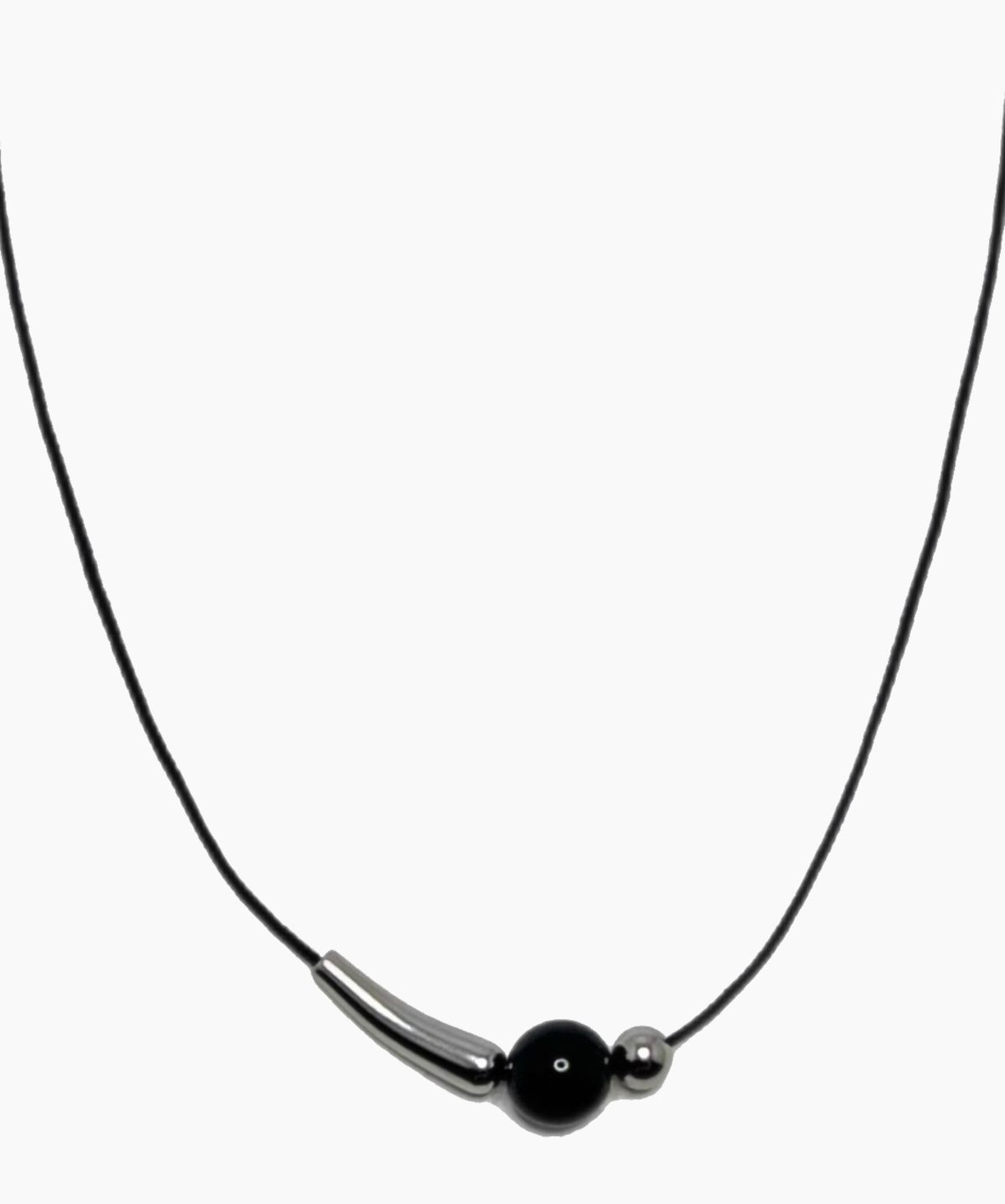 셉텐벌5(SEPTEMBER5) Mix ball leather necklace