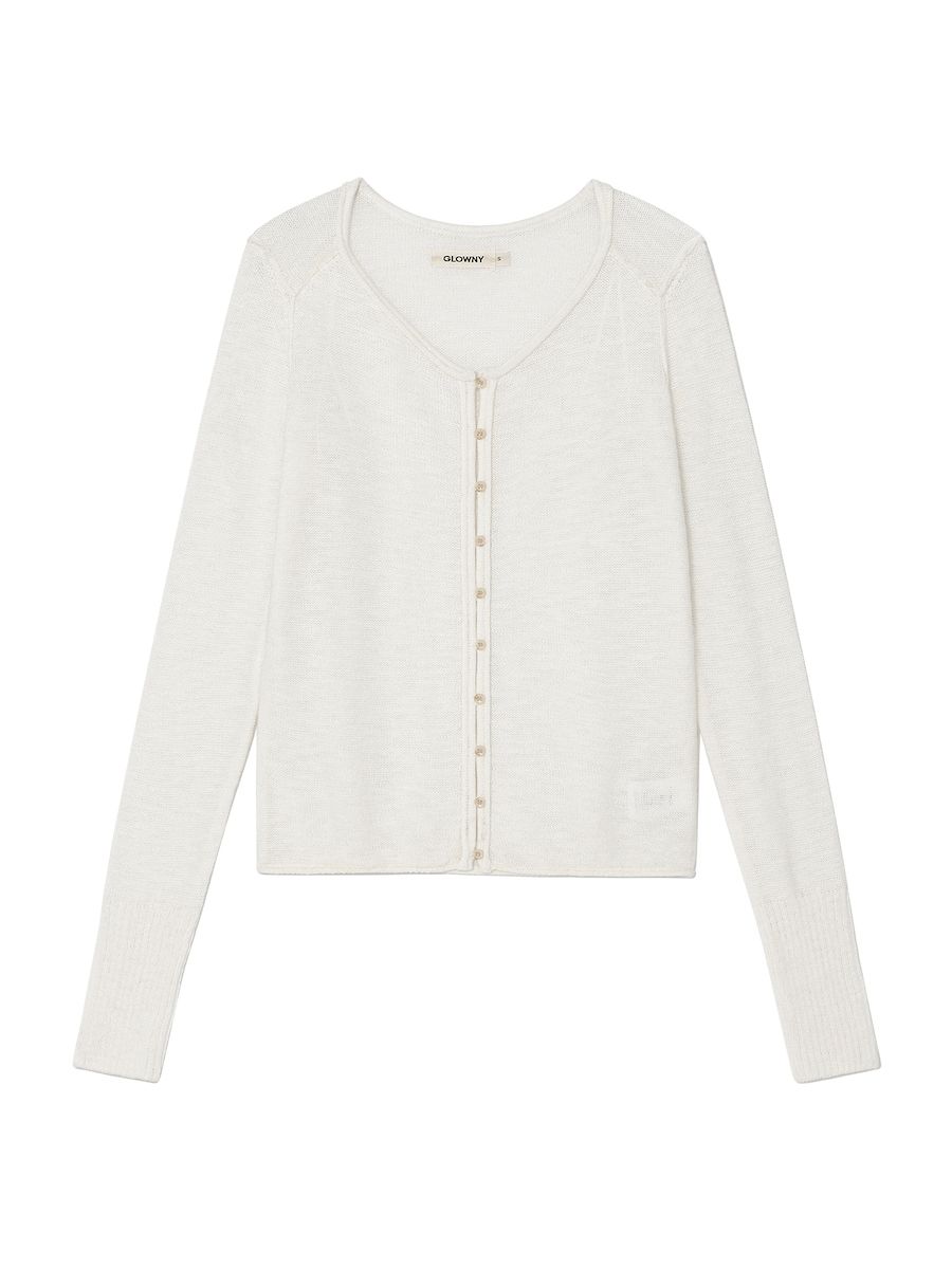 MUSINSA | GLOWNY HOUSE BUTTON CARDIGAN (WHITE)