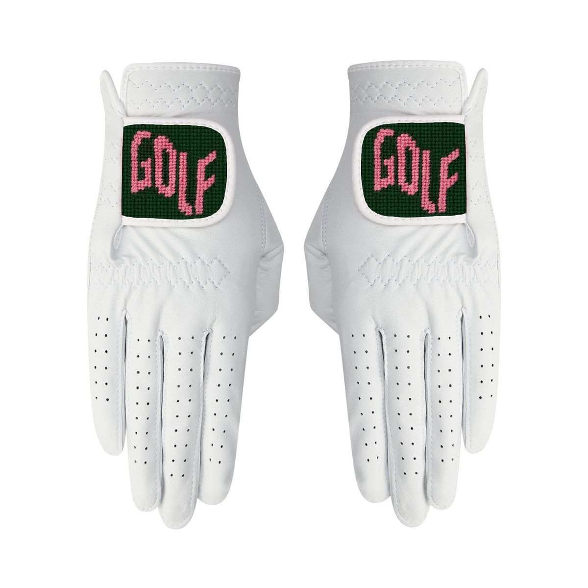 로롱(LOLONG) GOLF GREEN 자수 양피 장갑 (양손)