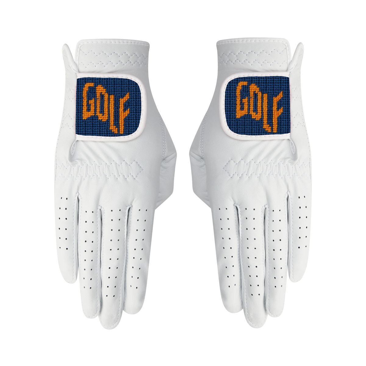 로롱(LOLONG) GOLF NAVY 자수 양피 장갑 (양손)