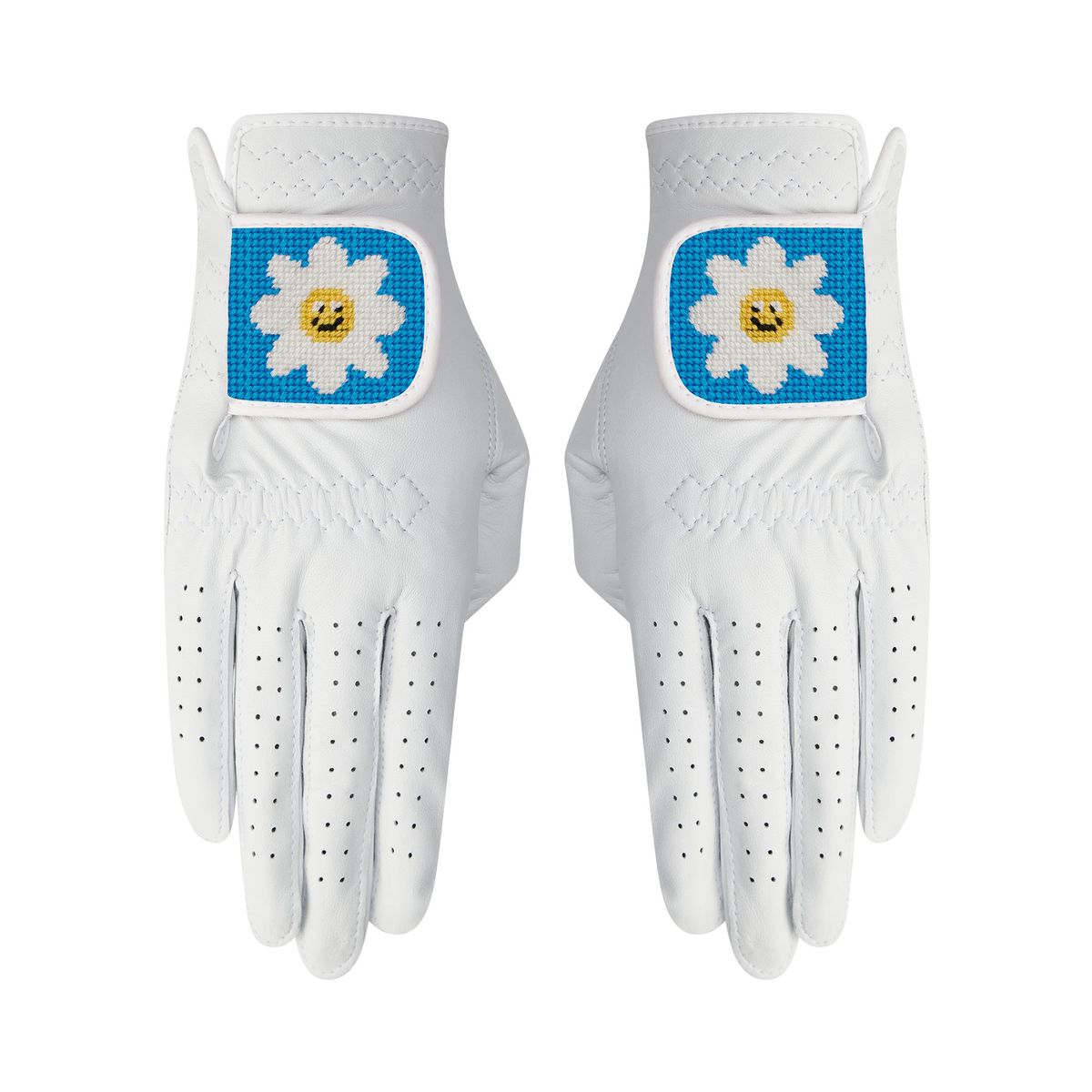 로롱(LOLONG) DAISY BLUE 자수 양피 장갑 (양손)