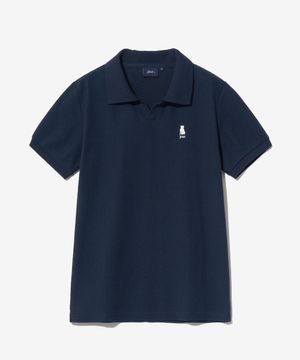 WOMENS HERITAGE DAN QUICK DRY PIQUE SLIT NECK SHIRT NAVY