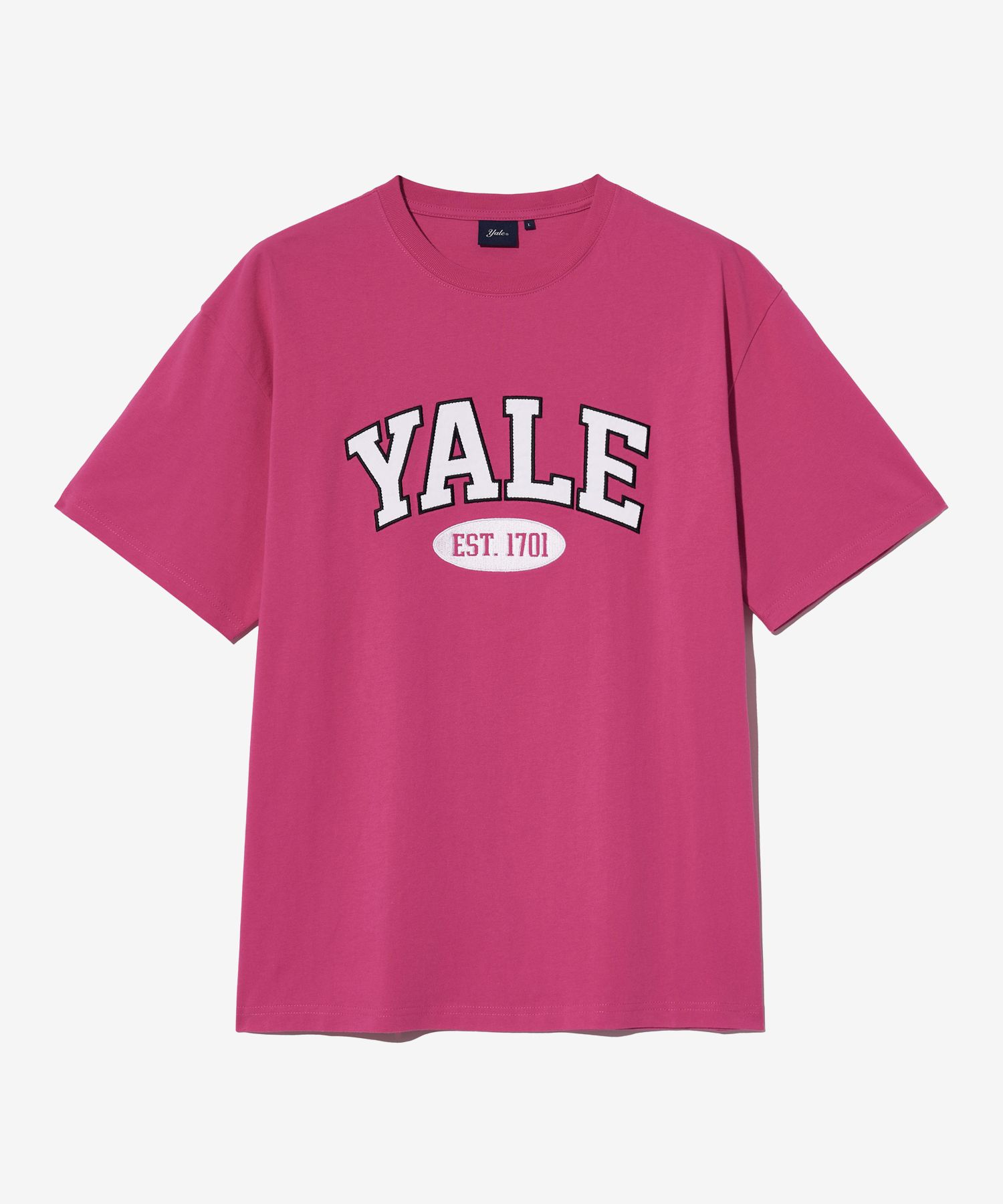 ☆YALE☆ WOMENS 2 TONE ARCH CROP TSHIRT HOT PINK YEM1SS205AH MUSINSA | YALE 2 TONE ARCH T-SHIRT HOT PINK