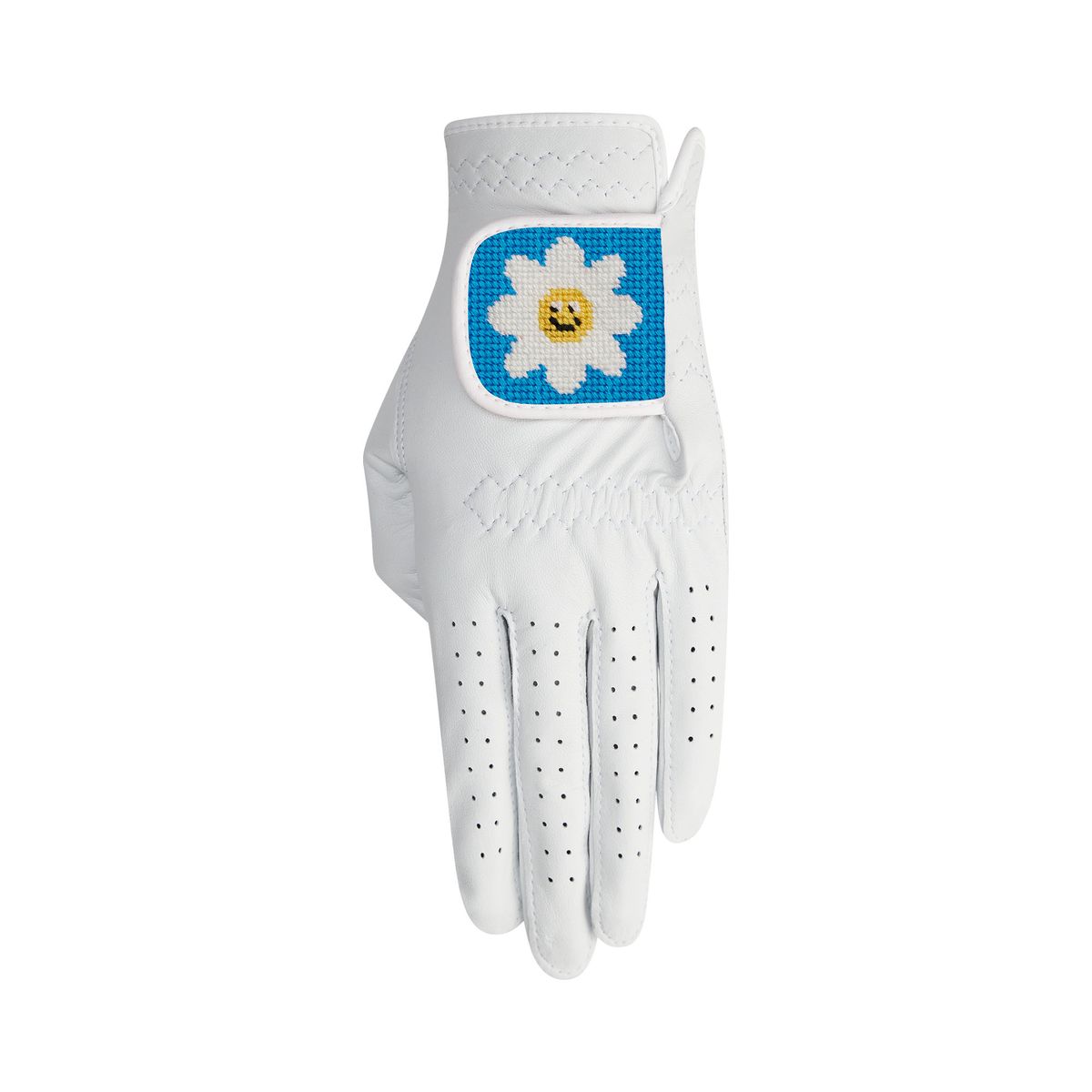 로롱(LOLONG) DAISY BLUE 자수 양피 장갑 (왼손)