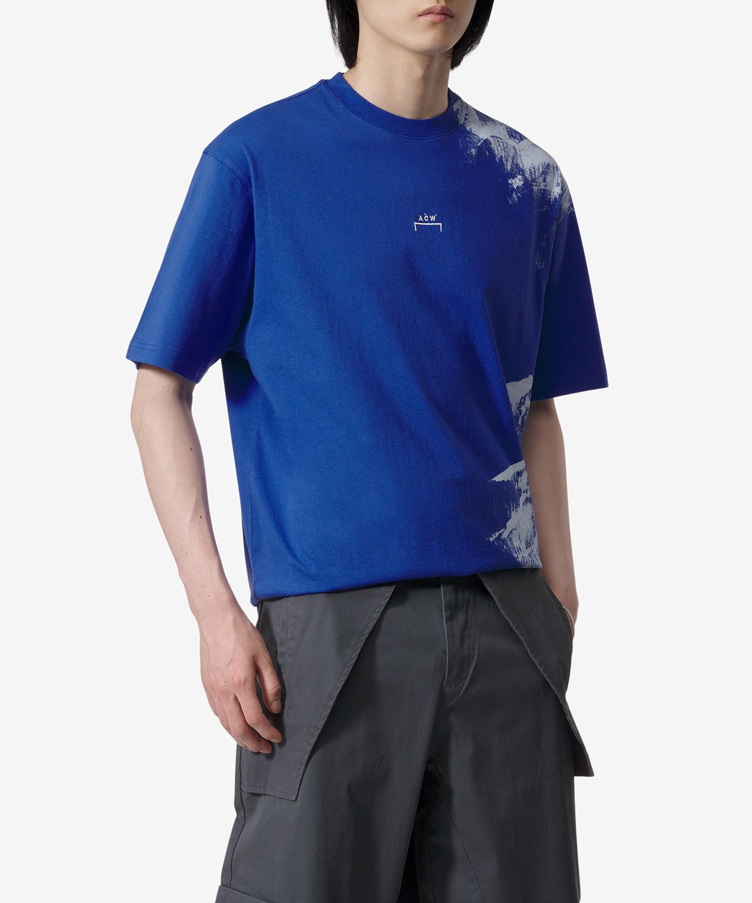 ★A-COLD-WALL★ Brush Stroke Short Sleeve T-Shirt Blue ACWMT MUSINSA | A COLD WALL Brush Stroke Short Sleeve T-Shirt