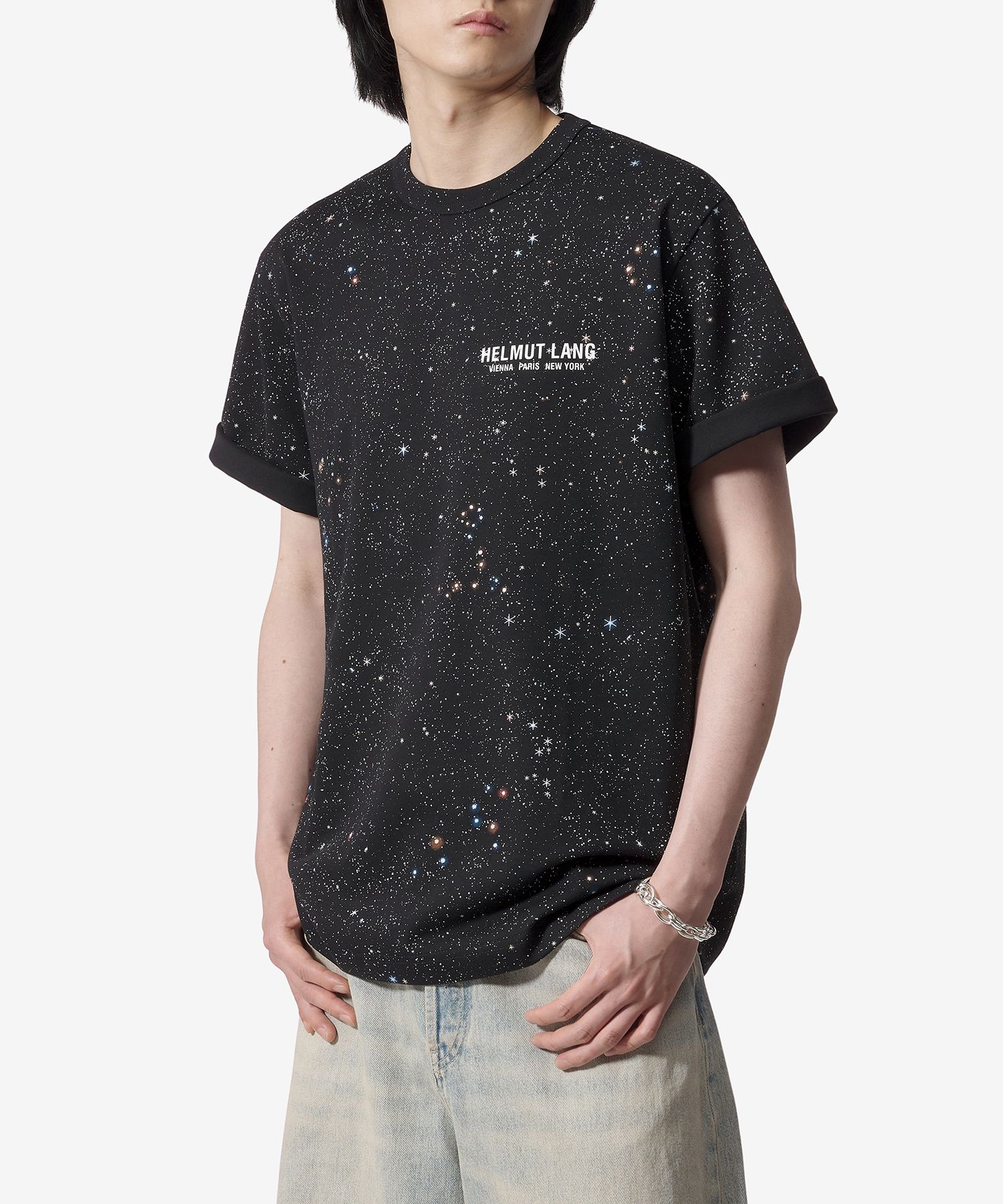 MUSINSA | HELMUT LANG Logo Boxy Short Sleeve T-Shirt - Black