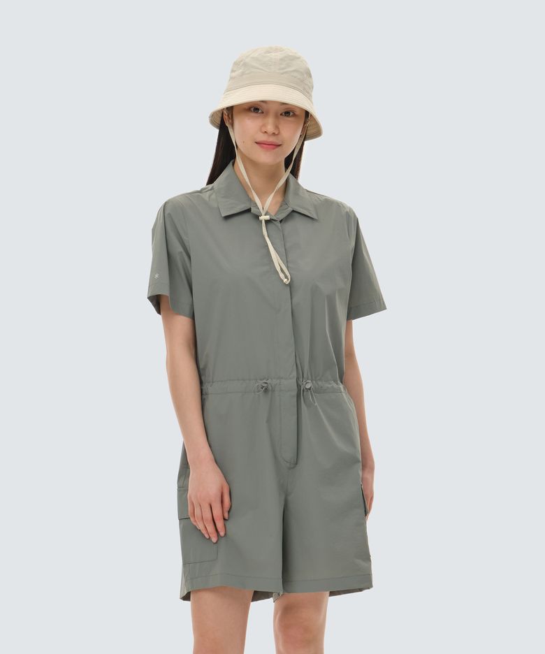 씬테크 여성 우븐 반바지 점프수트 Light Khaki (S24MWSOP33)