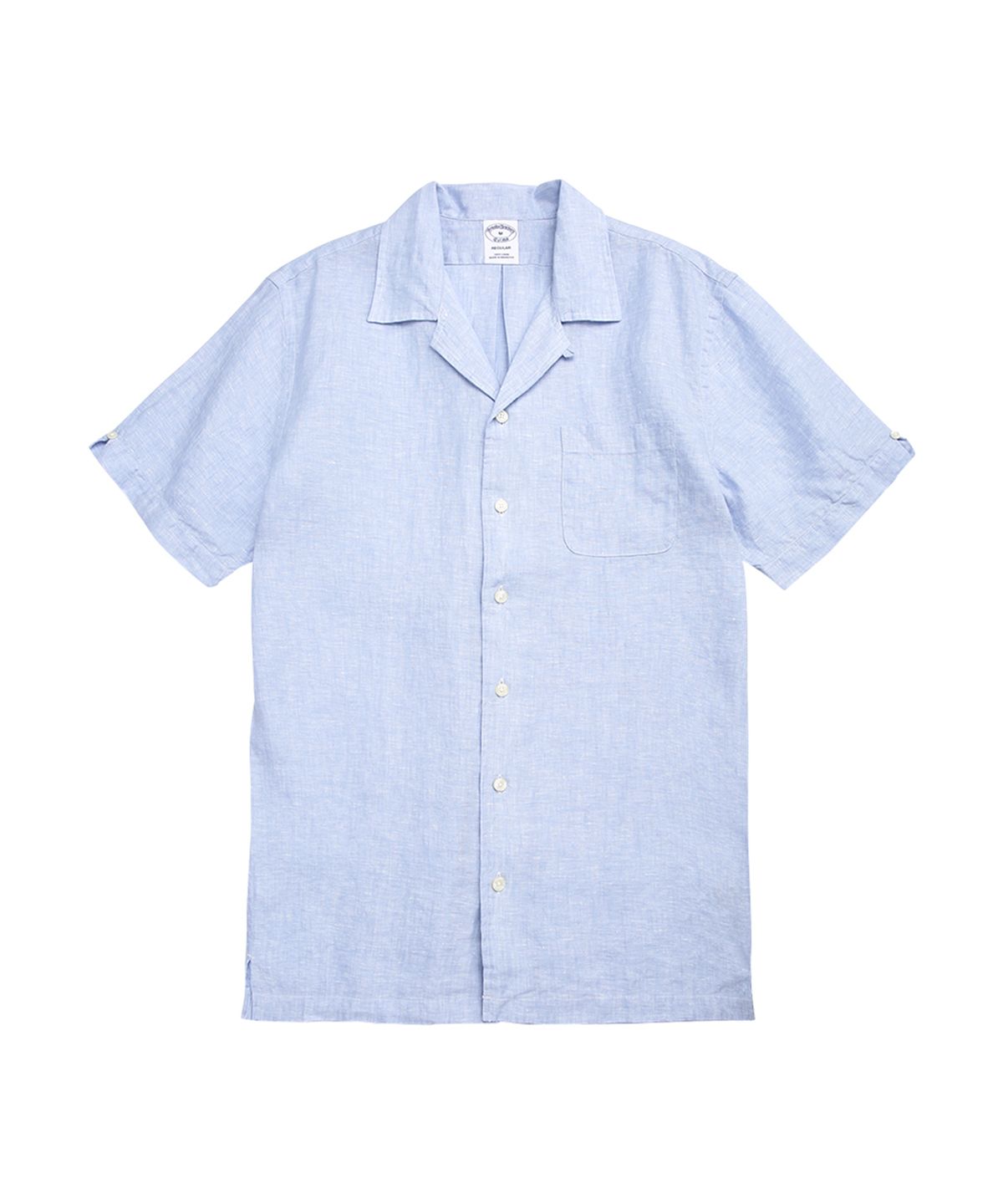 브룩스 브라더스(BROOKS BROTHERS) 배어드 맥넛 아이리쉬 린넨 캠프 숏슬리브 셔츠 (블루) (BBTPMM4818MEM)