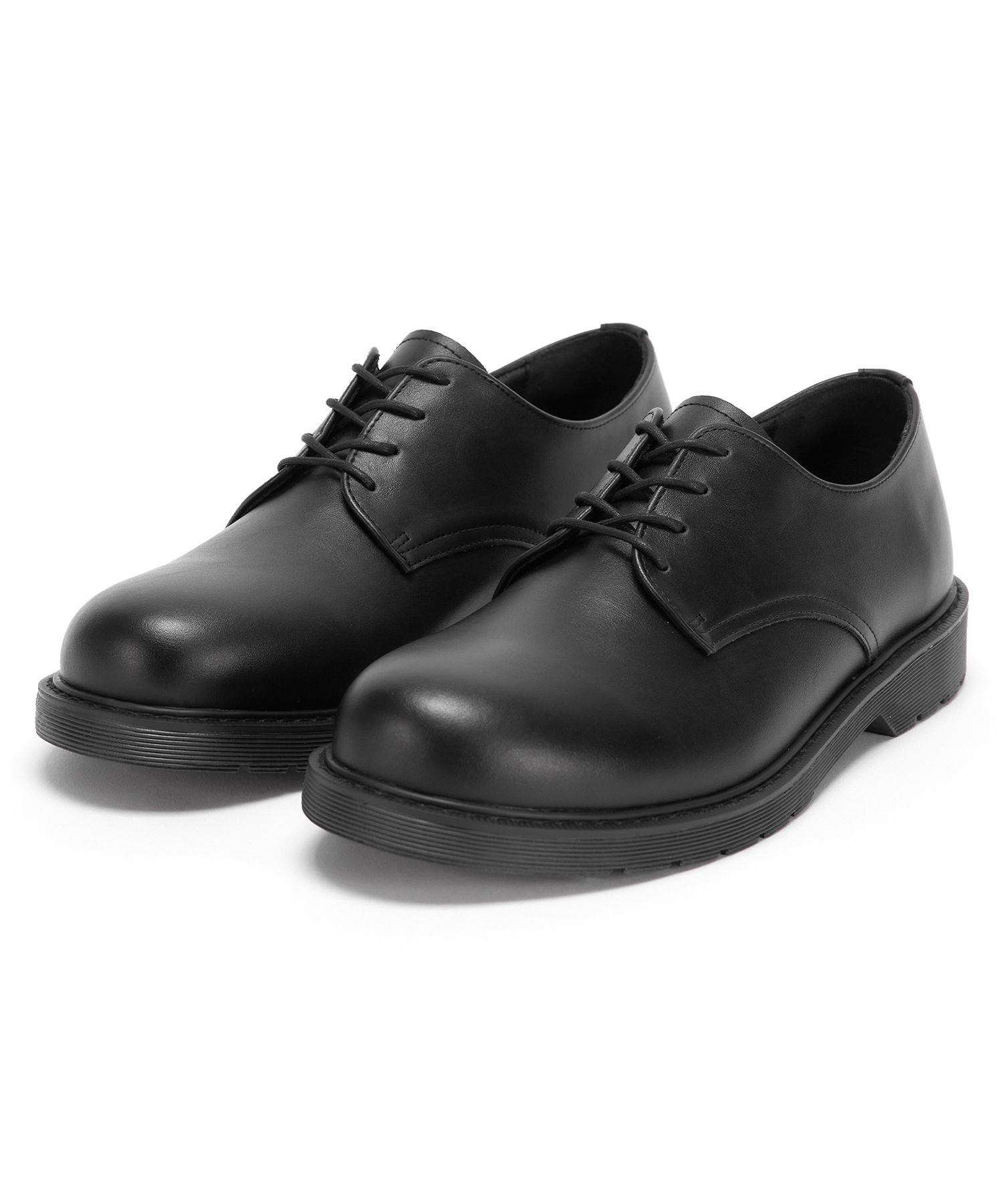 MUSINSA | ANALOGMOOD Wide Square Derby Shoes (Matte Black)