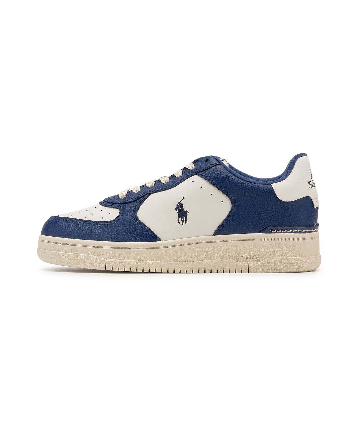 폴로 랄프 로렌(POLO RALPH LAUREN) 마스터즈 코트 레더 스니커즈 - 블루