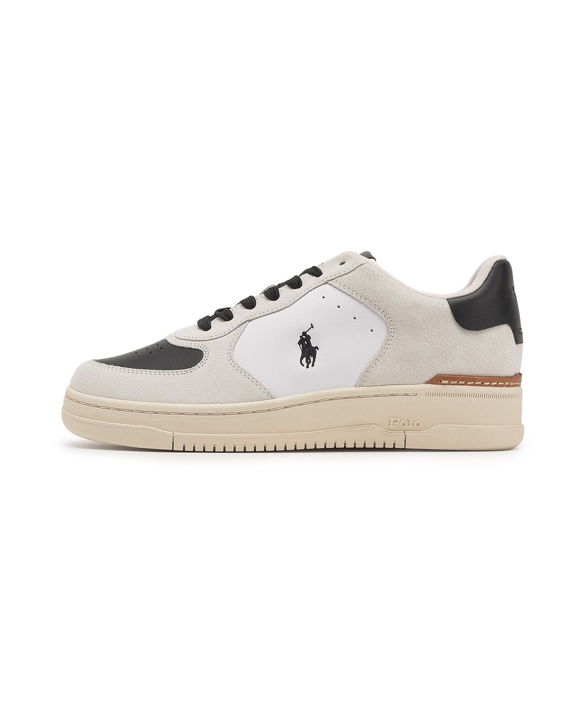 폴로 랄프 로렌(POLO RALPH LAUREN) 마스터즈 코트 레더 스니커즈 - 화이트