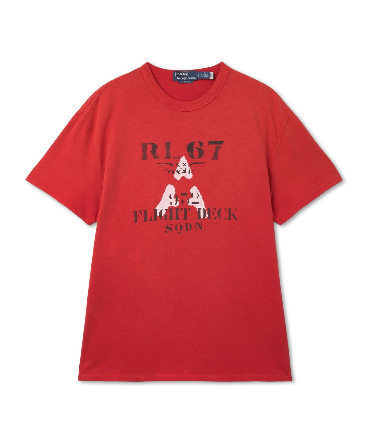 폴로 랄프 로렌(POLO RALPH LAUREN) 클래식핏 저지 그래픽 티셔츠 - 레드