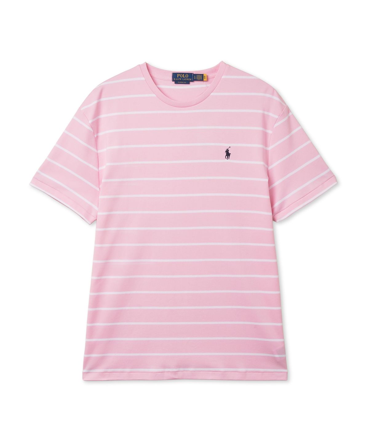 폴로 랄프 로렌(POLO RALPH LAUREN) 클래식핏 스트라이프 소프트 코튼 티셔츠 - 핑크