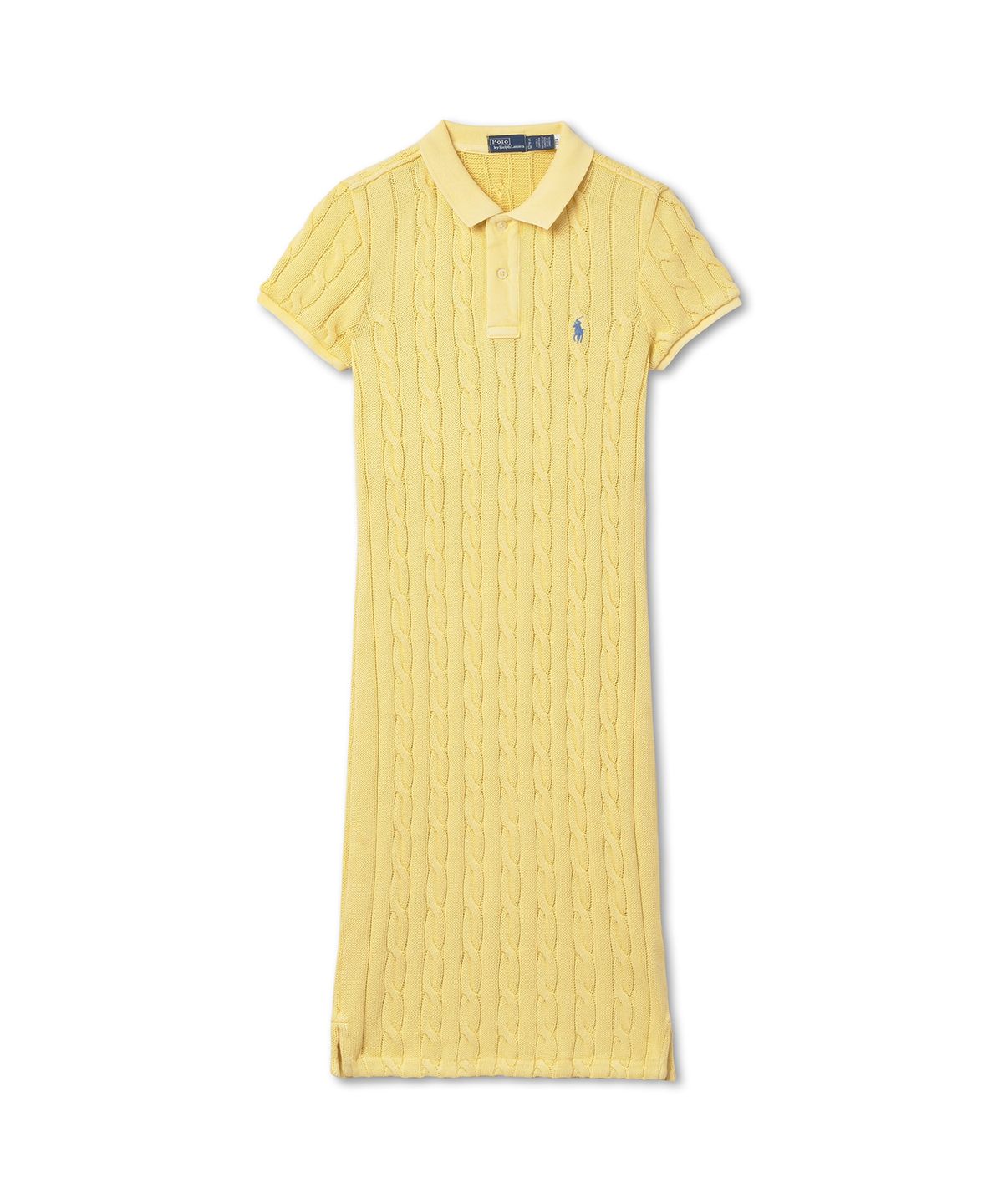 폴로 랄프 로렌(POLO RALPH LAUREN) W 케이블 니트 코튼 폴로 드레스 - 옐로우