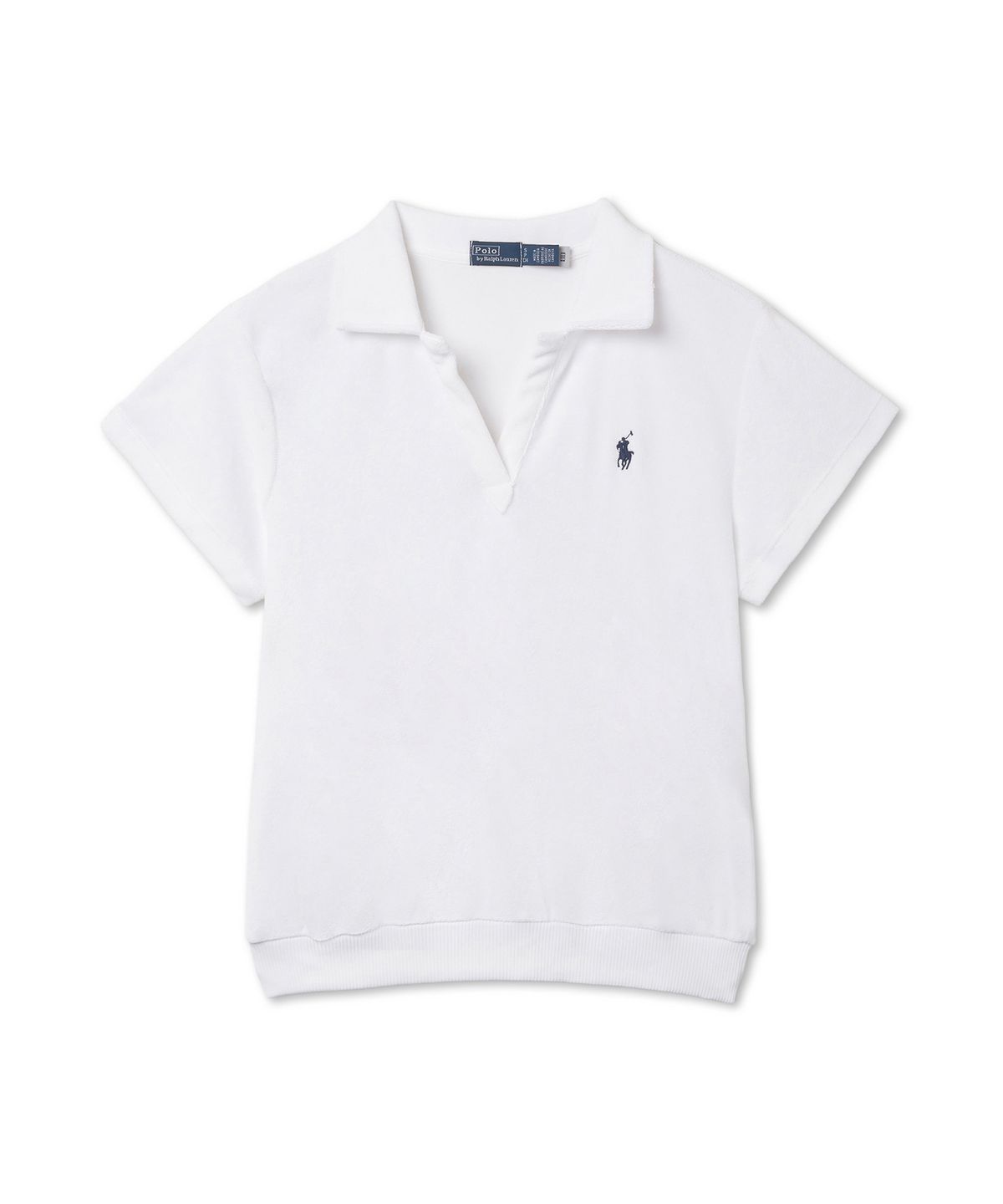 폴로 랄프 로렌(POLO RALPH LAUREN) W 슈렁큰핏 테리 폴로 셔츠 - 화이트