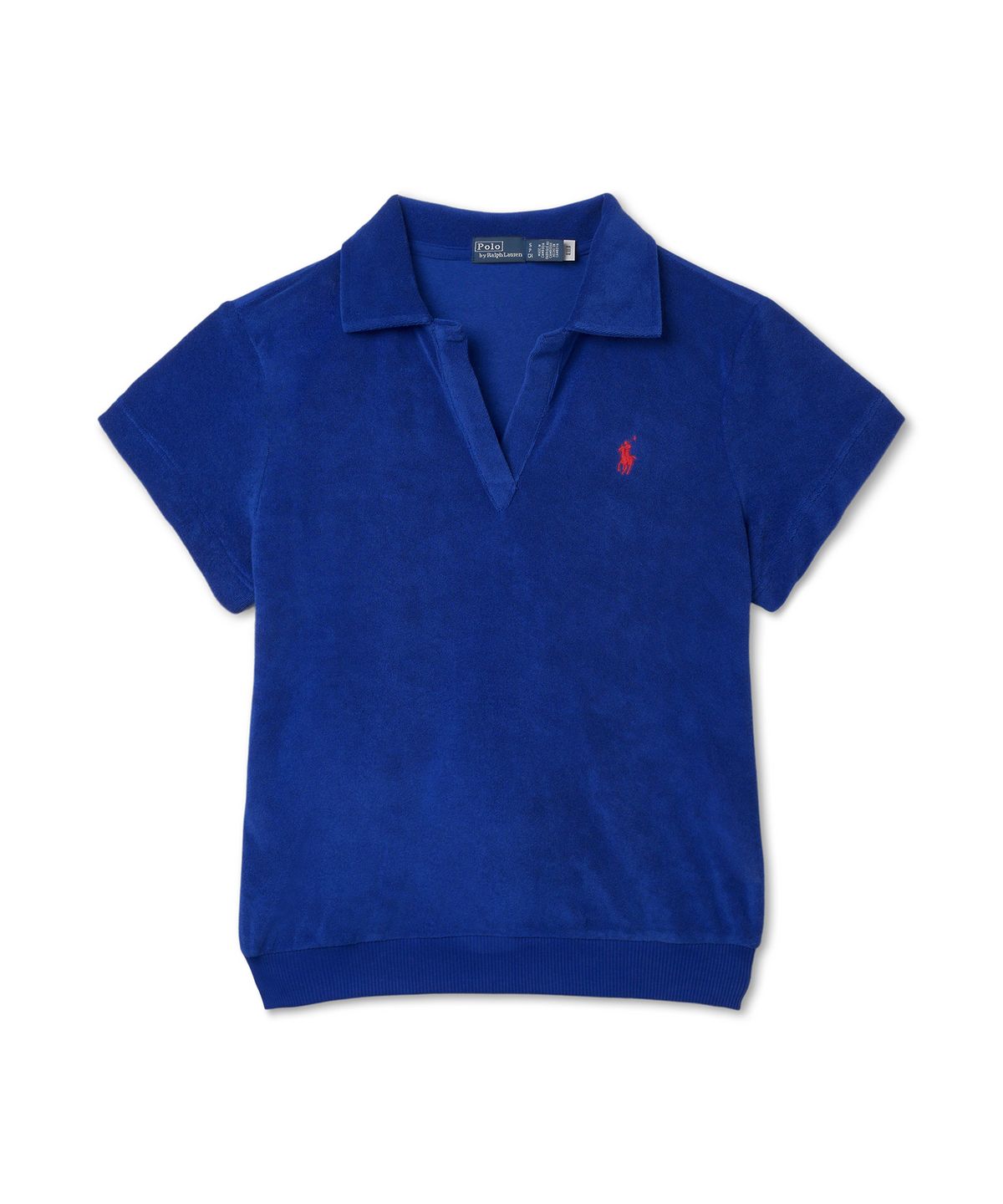 폴로 랄프 로렌(POLO RALPH LAUREN) W 슈렁큰핏 테리 폴로 셔츠 - 블루