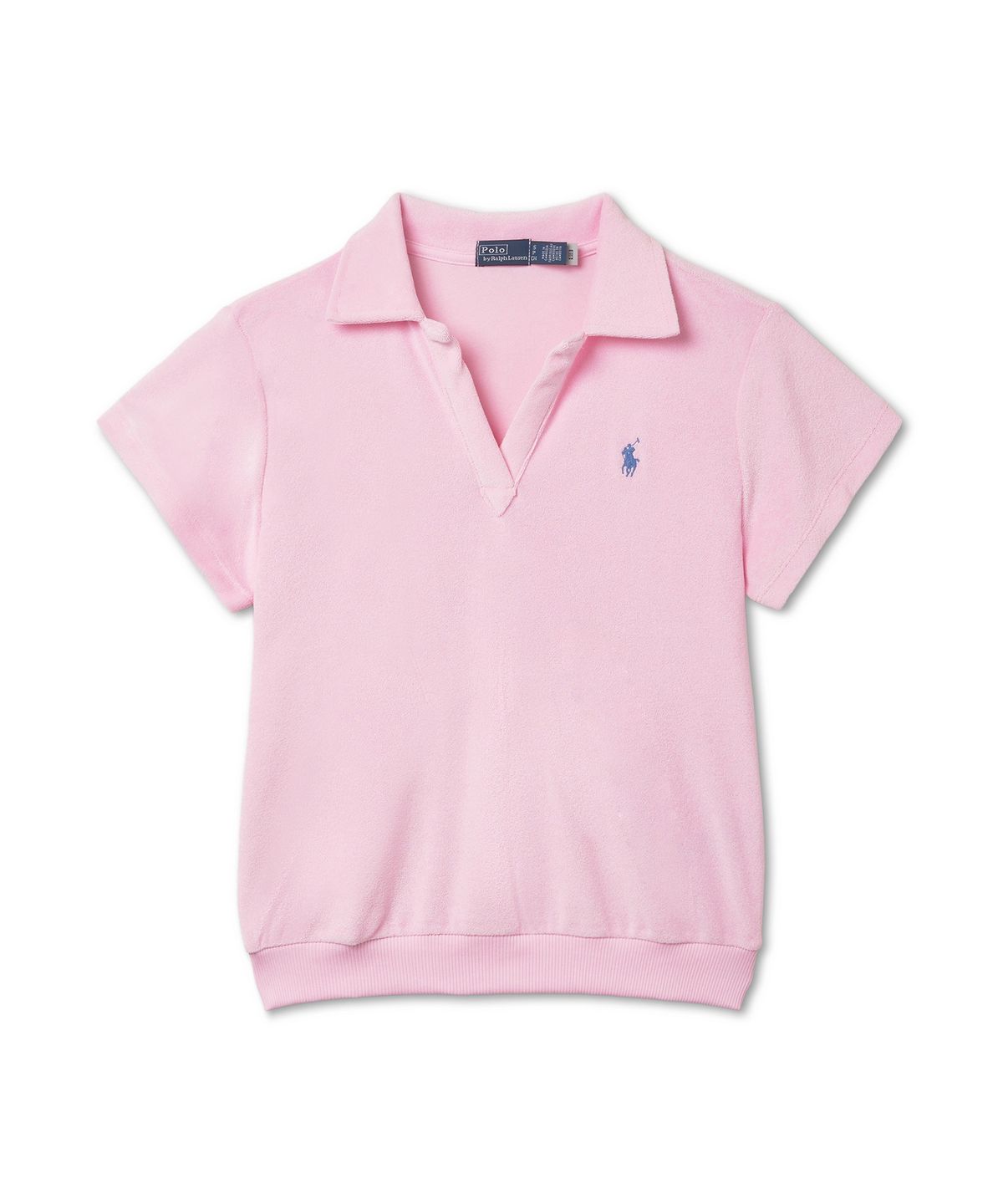 폴로 랄프 로렌(POLO RALPH LAUREN) W 슈렁큰핏 테리 폴로 셔츠 - 핑크