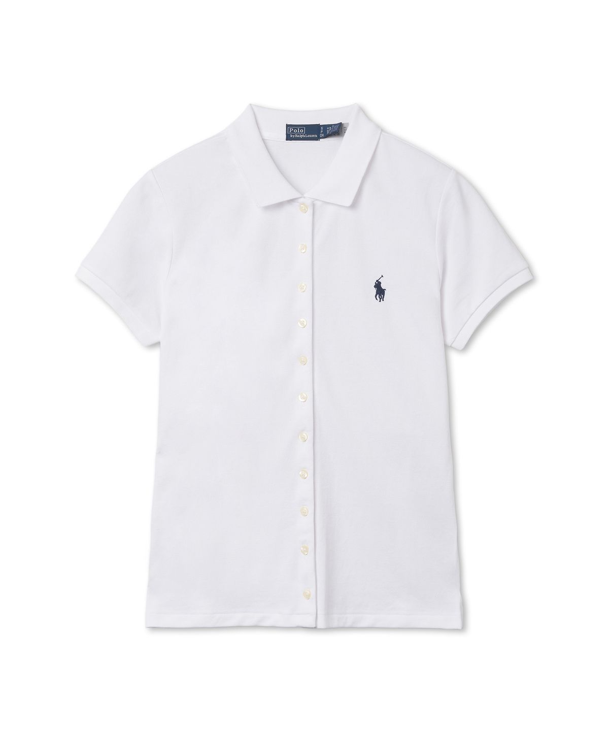 폴로 랄프 로렌(POLO RALPH LAUREN) W 숏슬리브 폴로 메시 셔츠 - 화이트