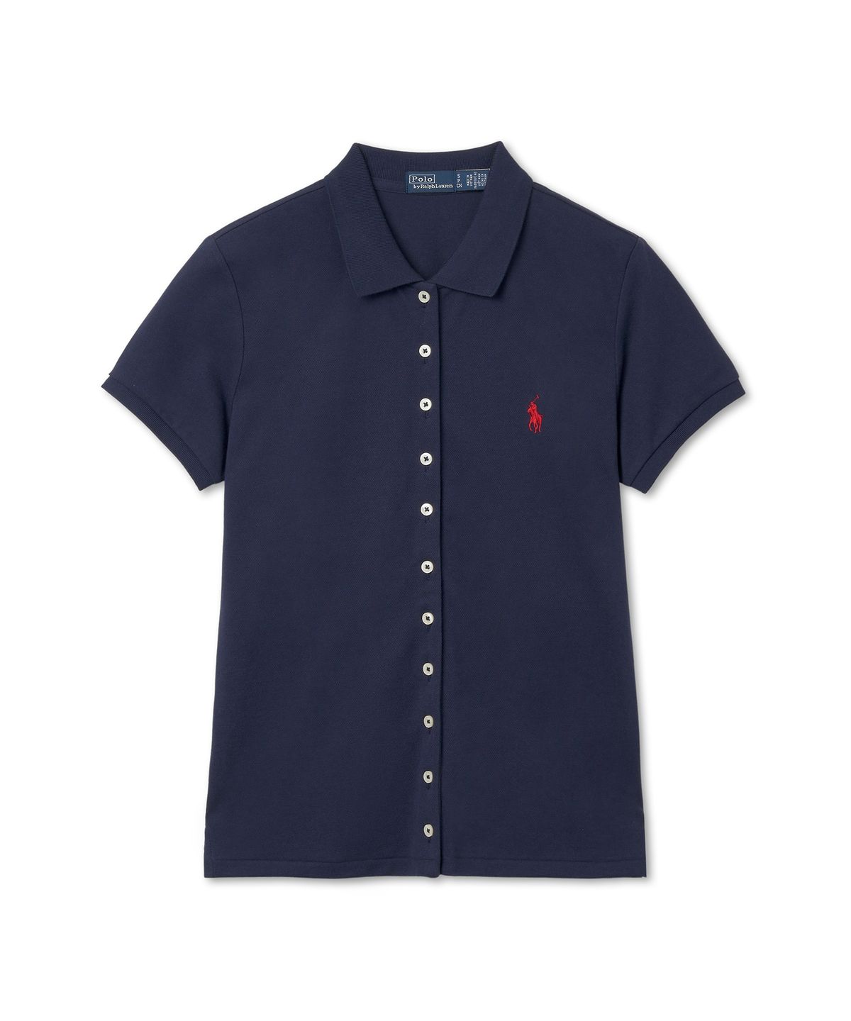 폴로 랄프 로렌(POLO RALPH LAUREN) W 숏슬리브 폴로 메시 셔츠 - 네이비