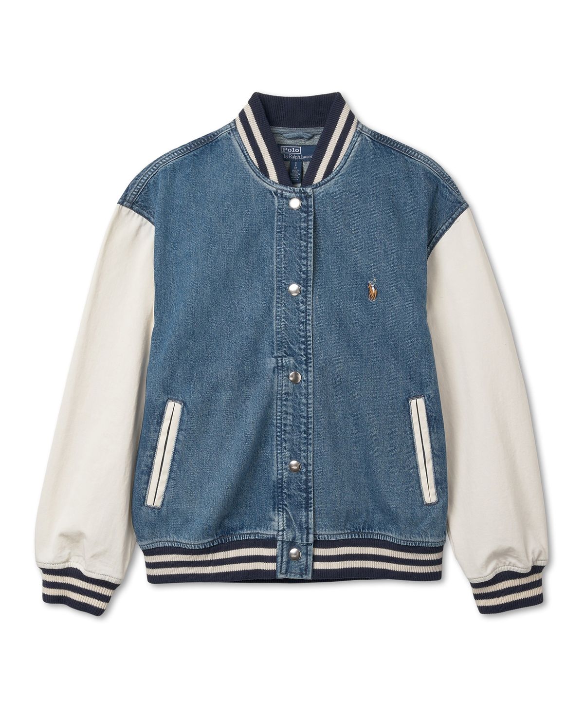 폴로 랄프 로렌(POLO RALPH LAUREN) W 로고 플래그 보머 재킷 - 블루