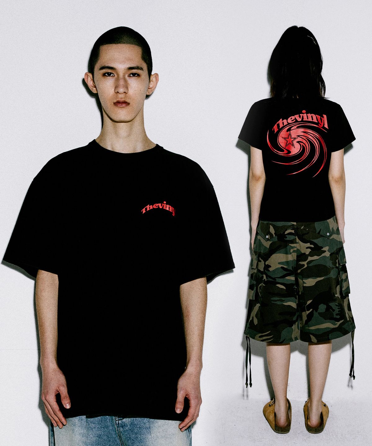 더바이닐하우스(THEVINYLHOUSE) TORNADO TEE BLACK (VH2EMUT510A)