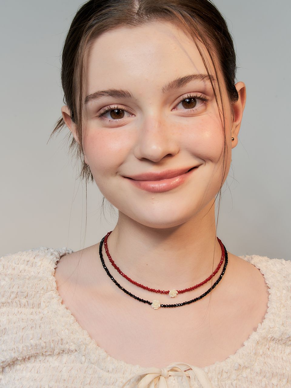 ☆Hei☆ rose spinel choker necklace HE23FANFW536BKFR MUSINSA | HEI rose spinel choker necklace