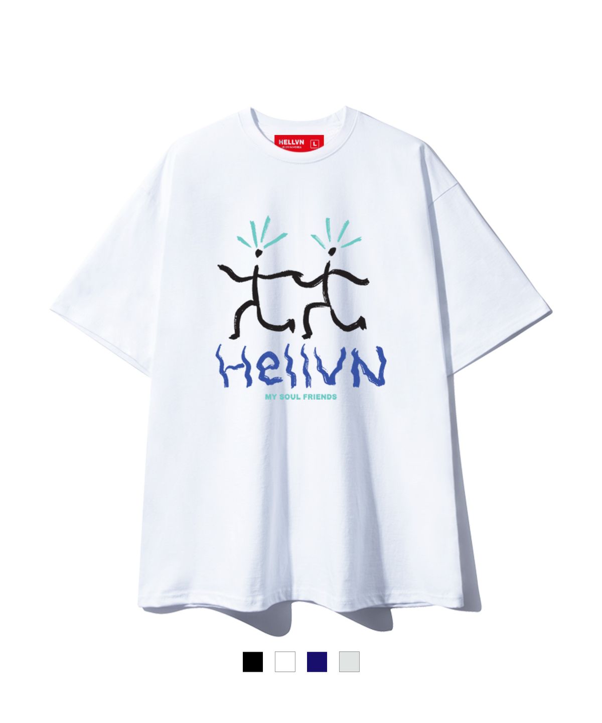 헬븐(HELLVN) H/V SOUL FRIENDS 오버핏 반팔 (GOS2-4HV033)