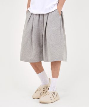 투턱 와이드 버뮤다 반바지 [그레이]