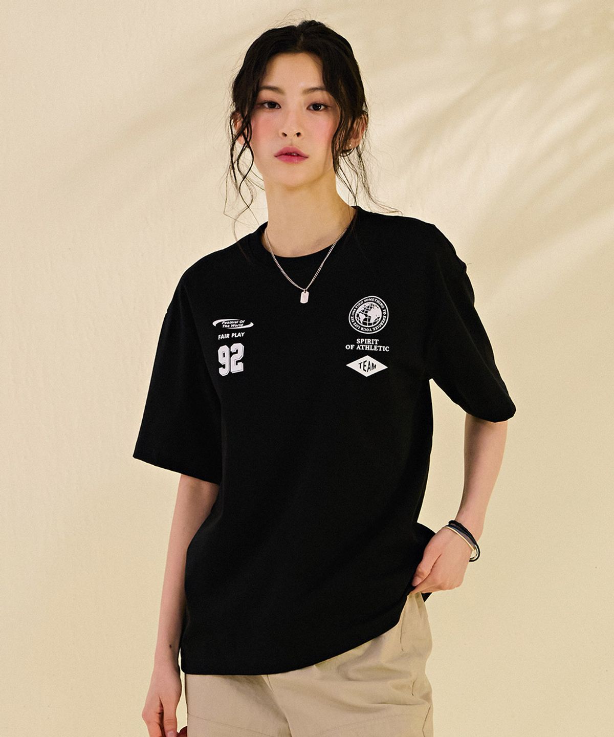 체이스컬트(CHASECULT) 공용 앞판 그래픽 반팔 티셔츠-DBRU5844D03