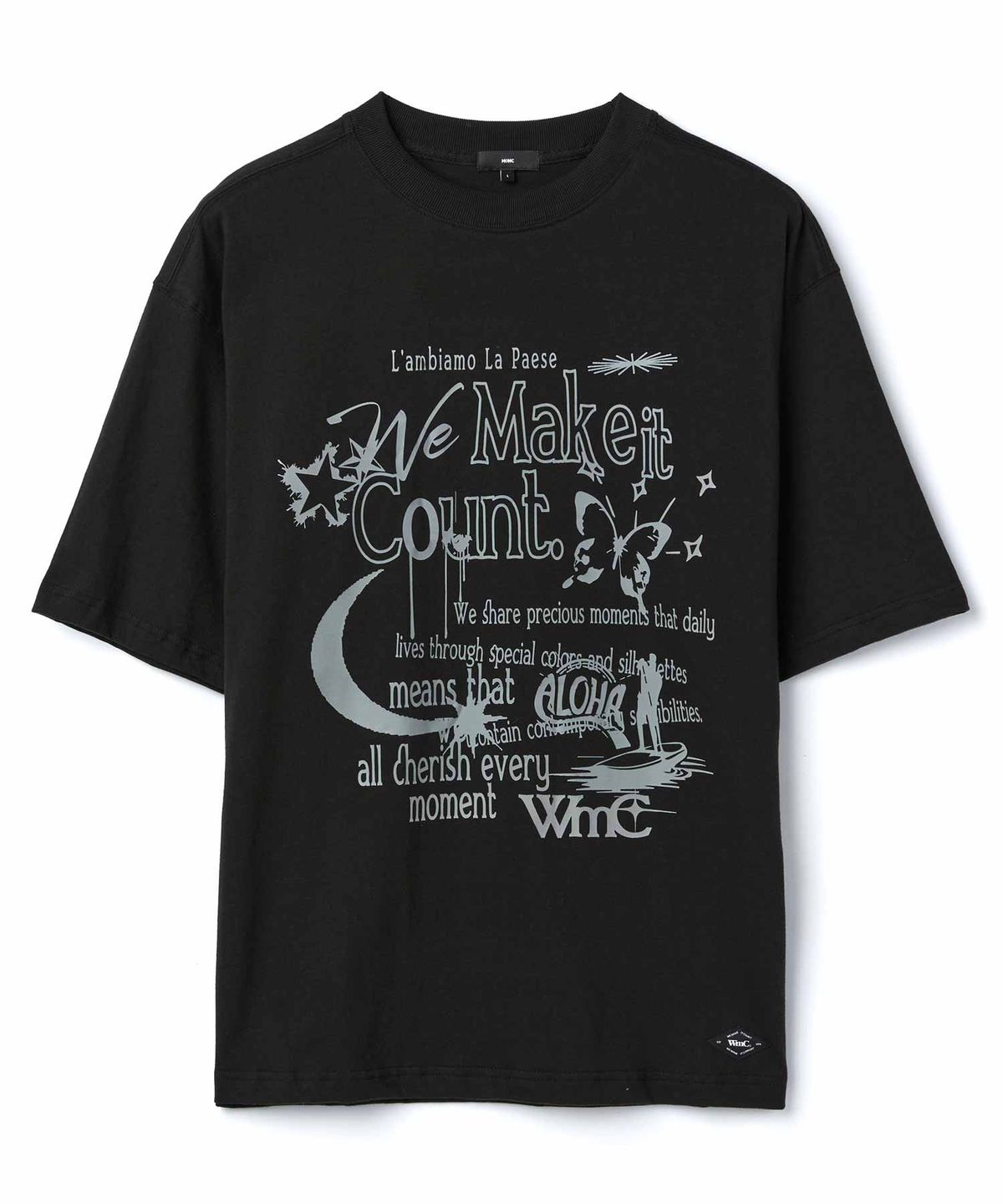 더블유엠씨(WMC) 빈티지 콜라주 티셔츠_BLACK