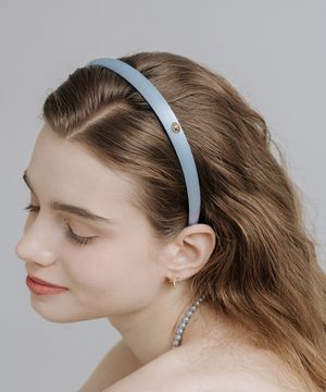 HTY023 Glossy slim blue hairband