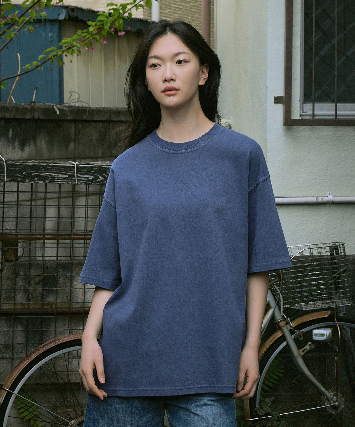 미니멀프로젝트(MINIMALPROJECT) 로버스트 헤비 오버핏 피그먼트 반팔티셔츠 MST153 [LIGHT NAVY]