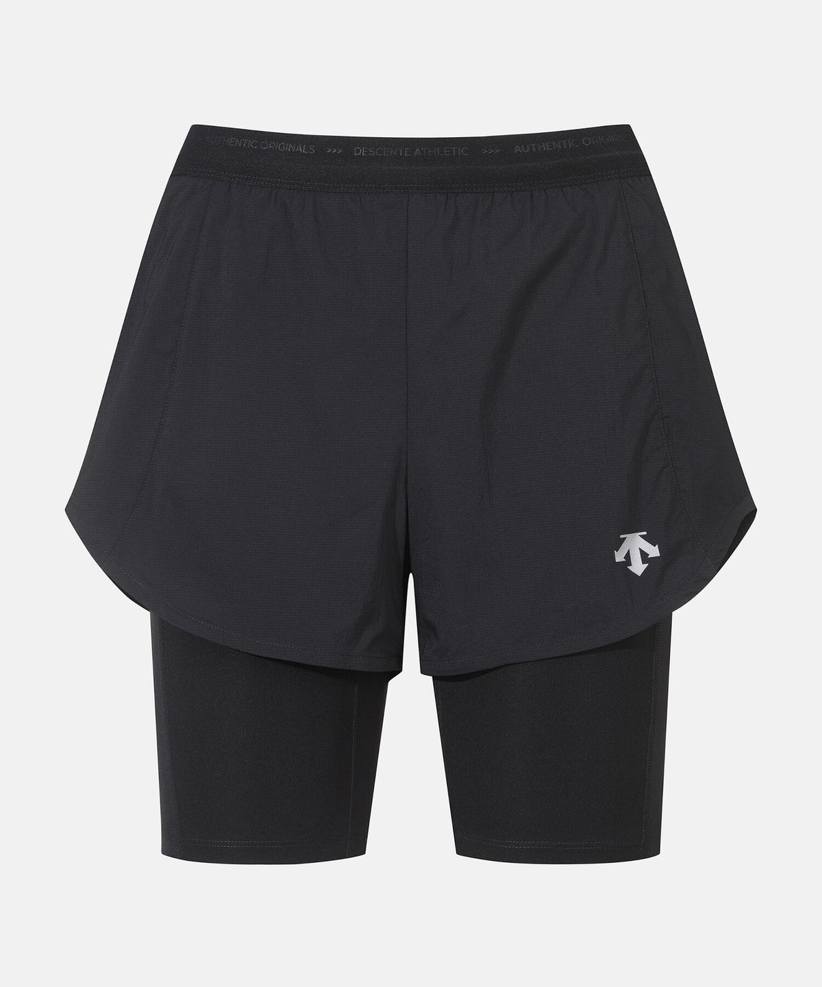 데상트(DESCENTE) 우먼즈 경량 3.5부 쇼츠 (레깅스 일체형) 블랙(SP222RHP47)