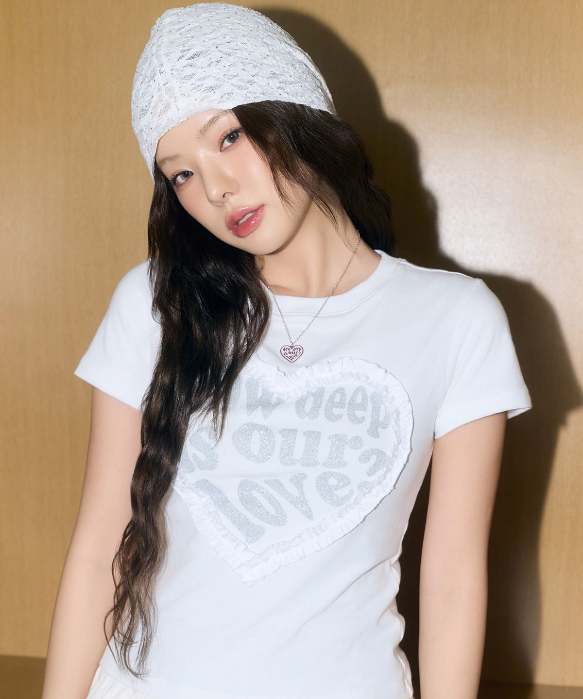 러브이즈트루(LUVISTRUE) LACE LOVE TEE(WHITE)