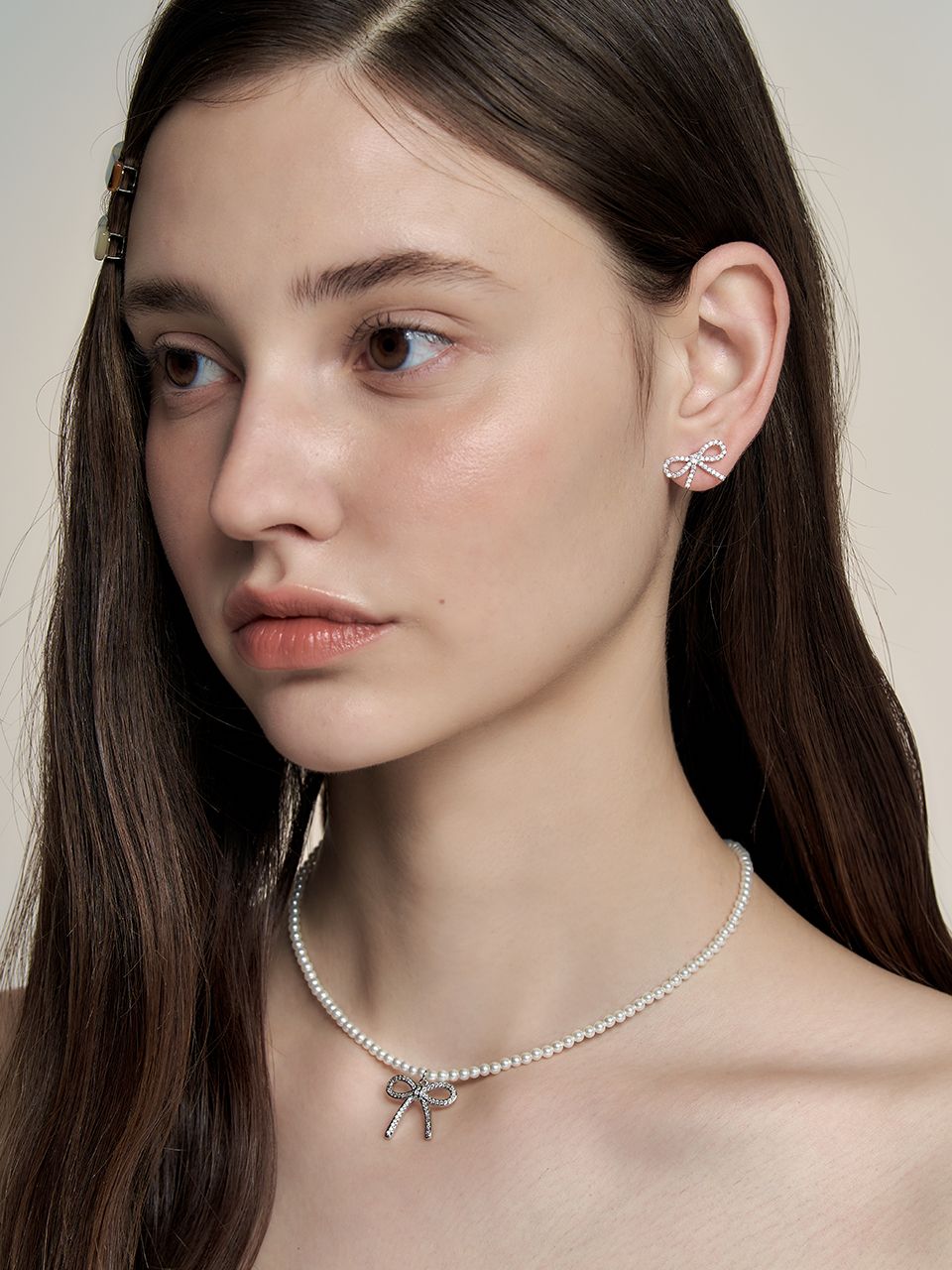 韓国発【Hei】barbie ribbon pearl necklace☆追跡送 MUSINSA公式 | HEI barbie ribbon pearl necklace