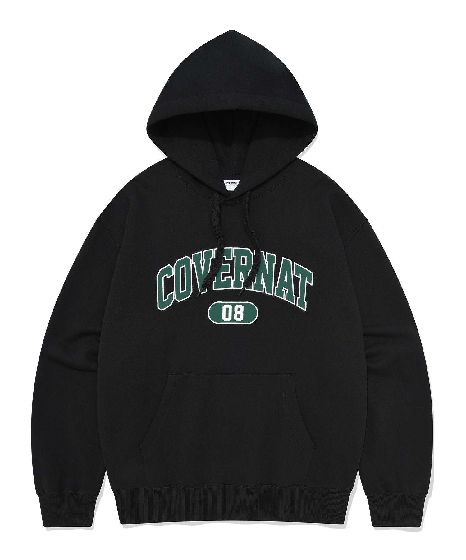 MUSINSA公式 | COVERNAT arch logo hoodie black
