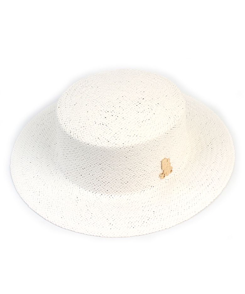 Simple White Flat Panama Hat 여름모자