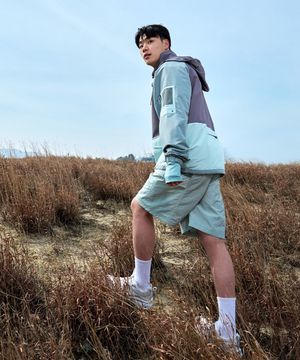 [이민재 착용] OG 나일론 믹스 벨티드 쇼츠-라이트카키