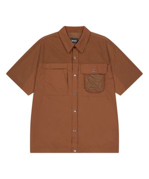 [이민재 착용] OG 코어 컬러블럭 반팔 셔츠-브릭