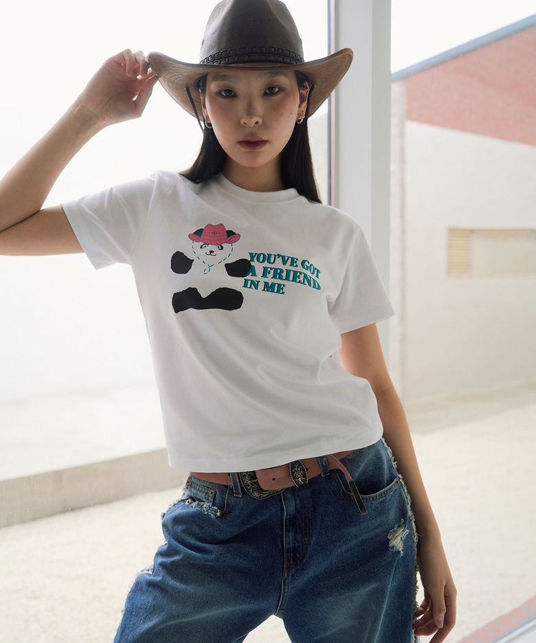COWBOY PANDA T-SHIRT / white