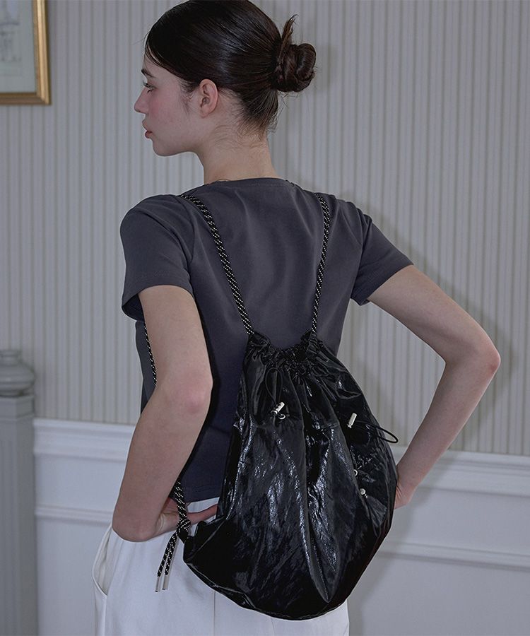 【ROSEFRANTZ】GLOSSY GYM SACK MUSINSA | ROSÉ FRANTZ Glossy Gym Sack [Black]