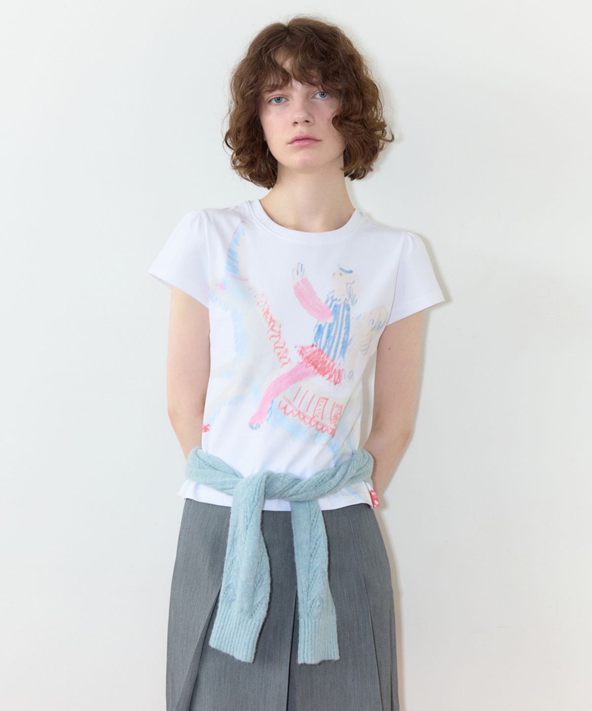 시눈(SINOON) Big Unicorn Puff T-Shirt (Blue)