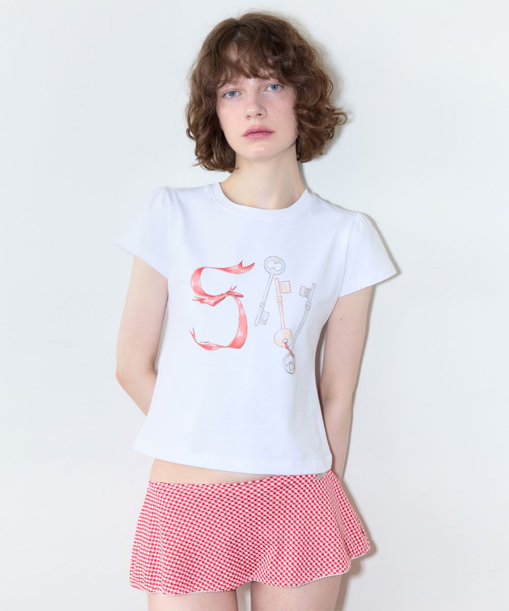 【SINOON】24SS Basic Puff T-Shirts MUSINSA | SINOON SN Ribbon Puff T-Shirt (White)