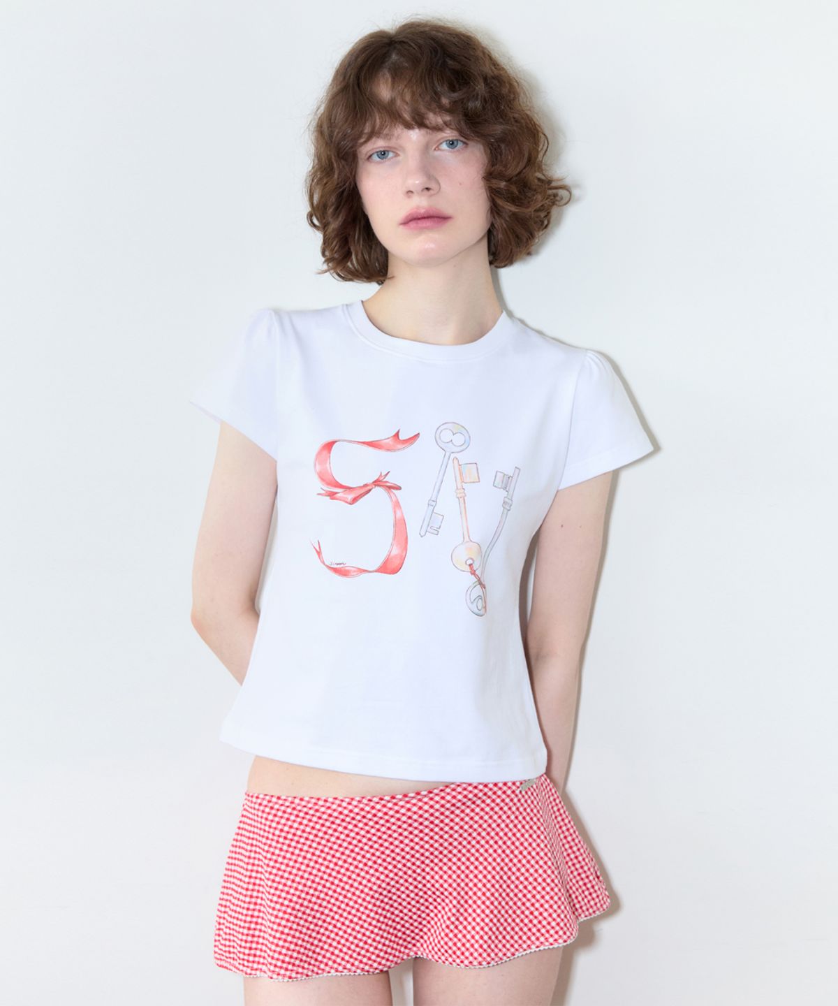 시눈(SINOON) SN Ribbon Puff T-Shirt (White)